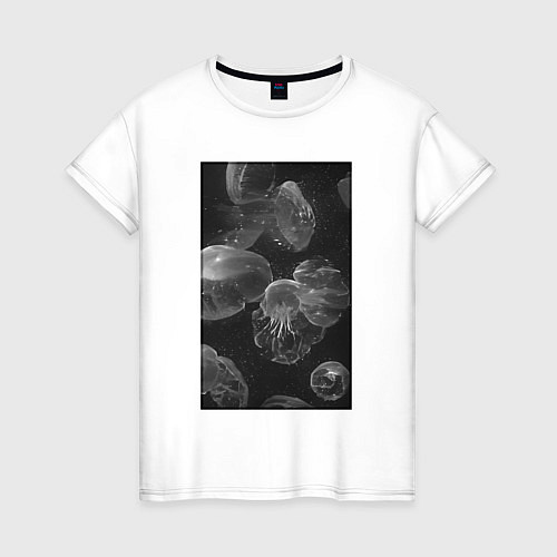 Женская футболка Jellyfishes black / Белый – фото 1