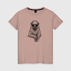 Женская футболка Медведь модник