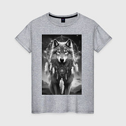 Женская футболка Шаман волк