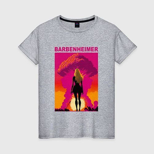 Женская футболка Барбенгеймер / Меланж – фото 1