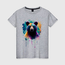 Женская футболка Медведь портрет