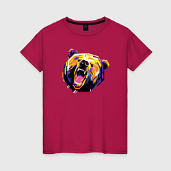 Женская футболка Голова медведя WPAP