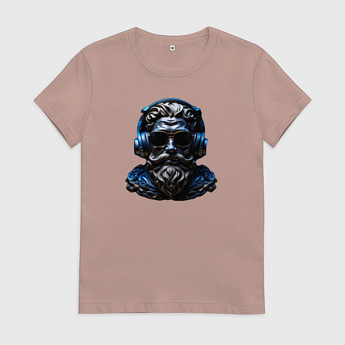 Женская футболка Голова греческой статуи на стиле - нейросеть / Пыльно-розовый – фото 1