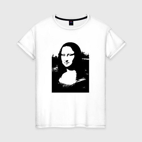 Женская футболка Mona Lisa in black white / Белый – фото 1