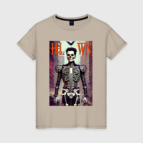 Женская футболка Skeleton fashionista - art - poster / Миндальный – фото 1