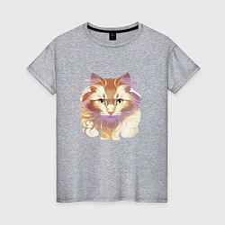 Женская футболка Теплый кот