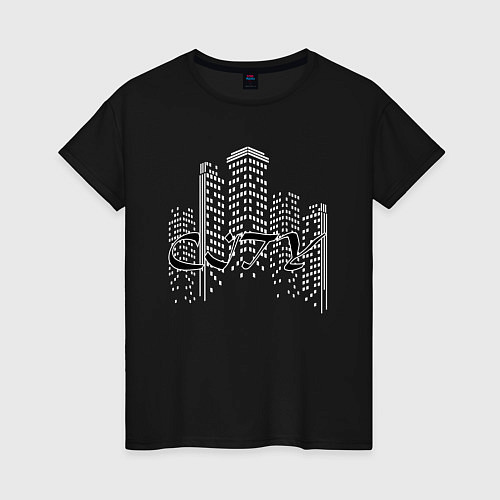 Женская футболка Midnight Skyline / Черный – фото 1