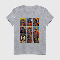 Женская футболка Team fortress 2 - портреты персонажей