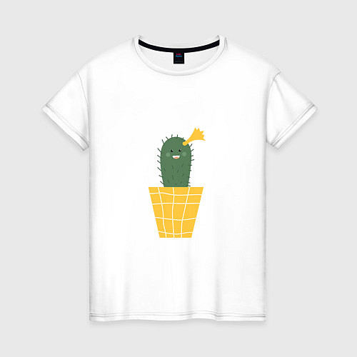 Женская футболка Смешной Кактус / Белый – фото 1