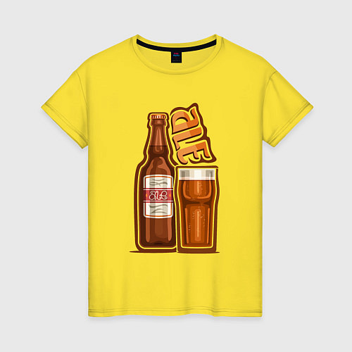 Женская футболка Пиво эль / Желтый – фото 1