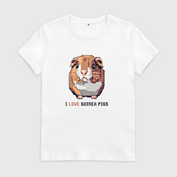 Женская футболка Пиксель морская свинка