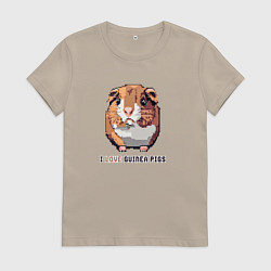 Женская футболка Пиксель морская свинка