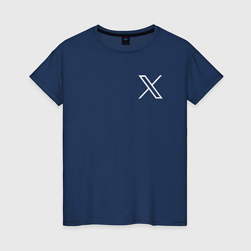 Женская футболка Лого X / Тёмно-синий – фото 1