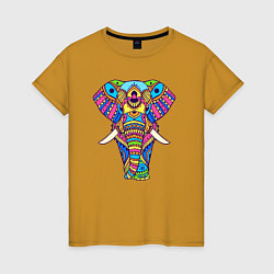 Женская футболка Разноцветный слон