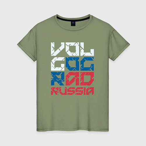 Женская футболка Россия Волгоград / Авокадо – фото 1