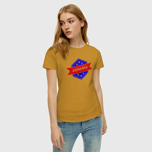 Женская футболка Armenian / Горчичный – фото 3