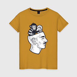 Женская футболка Обезьянка в голове