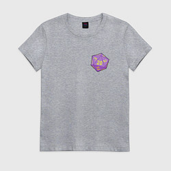 Футболка хлопковая женская Baldurs Gate 3 D20, цвет: меланж