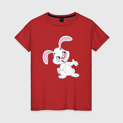 Женская футболка Весёлый зайчик / Красный – фото 1