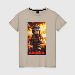 Женская футболка Пожарный роблокс