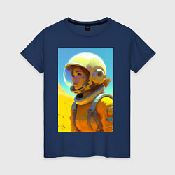 Женская футболка Девушка-астронавт - нейросеть