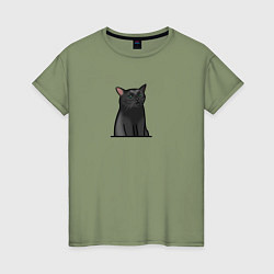 Женская футболка Разочарованный кот