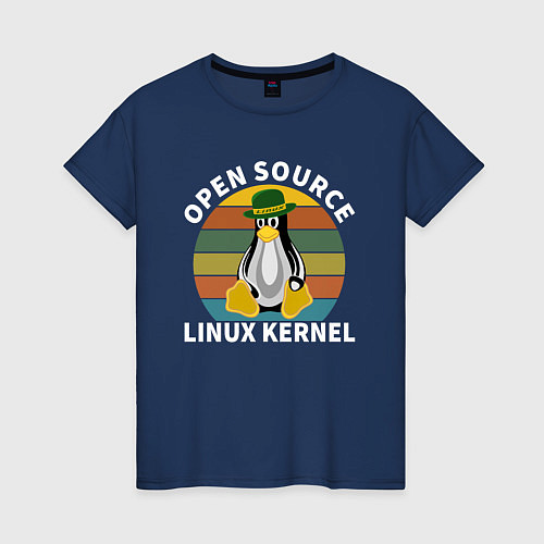 Женская футболка Пингвин ядро линукс / Тёмно-синий – фото 1