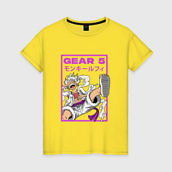 Женская футболка One piece - gear 5 белый