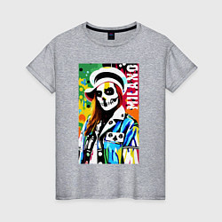 Женская футболка Skeleton fashionista - Milano - pop art