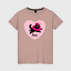 Женская футболка Котик с сердечком - весы