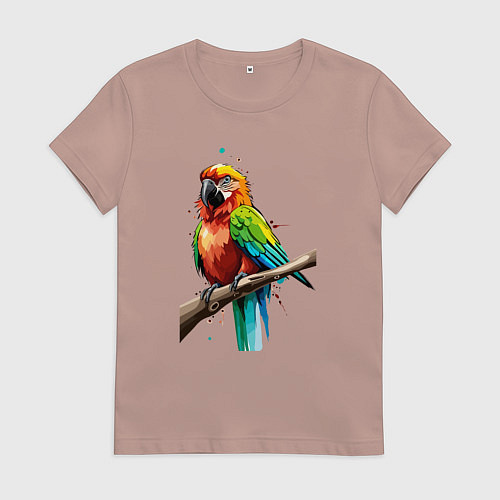 Женская футболка Попугай какаду / Пыльно-розовый – фото 1