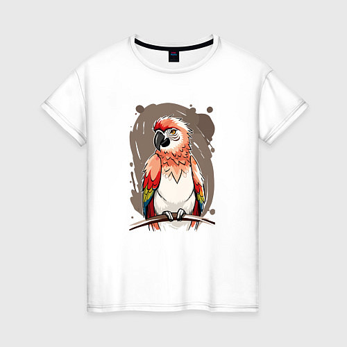 Женская футболка Попугай какаду / Белый – фото 1