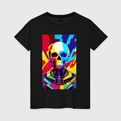 Женская футболка Pop art skull