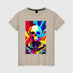 Женская футболка Pop art skull