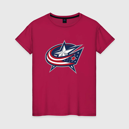 Женская футболка Columbus blue jackets - hockey team - emblem / Маджента – фото 1