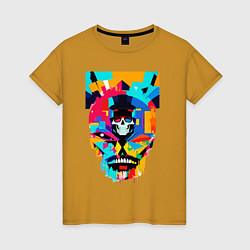 Женская футболка Funny skull - pop art