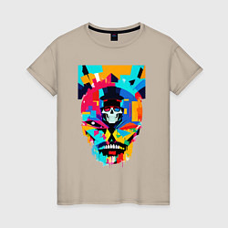 Женская футболка Funny skull - pop art