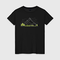 Женская футболка Горы да лес