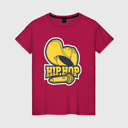 Женская футболка Hip hop microphone