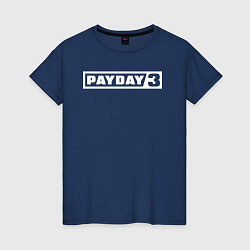 Футболка хлопковая женская Payday 3 logo, цвет: тёмно-синий