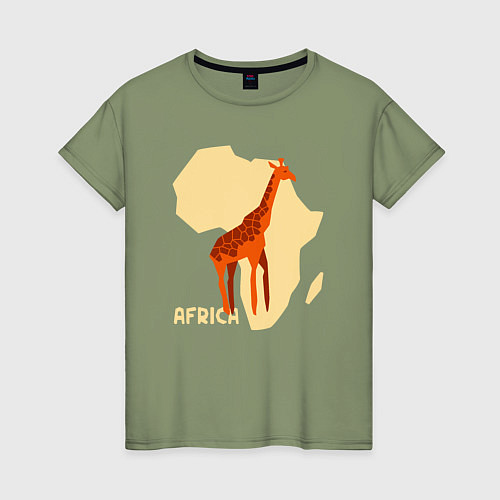 Женская футболка Жираф из Африки / Авокадо – фото 1