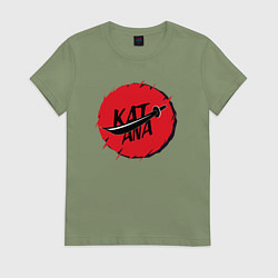 Женская футболка Катана разрубленная