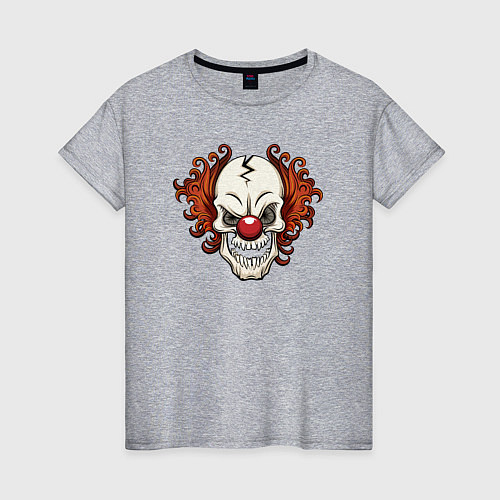 Женская футболка Clown skull / Меланж – фото 1