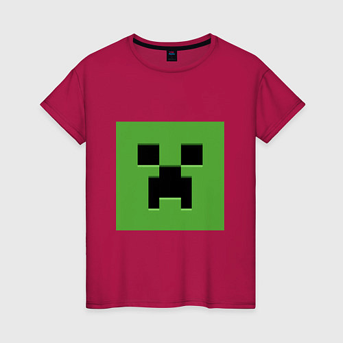 Женская футболка Minecraft creeper face / Маджента – фото 1