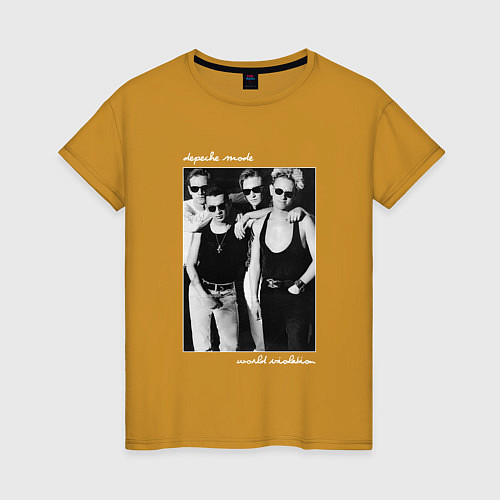 Женская футболка Depeche Mode World Violation Tour - Band Design / Горчичный – фото 1