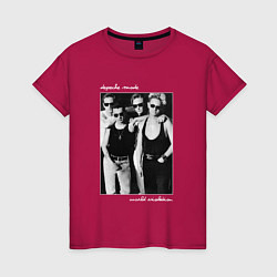 Футболка хлопковая женская Depeche Mode World Violation Tour - Band Design, цвет: маджента