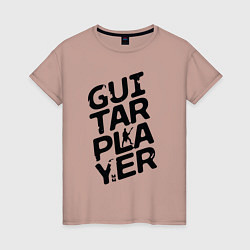 Женская футболка MoMo - Guitar player черный