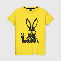 Женская футболка Stay cool rabbit