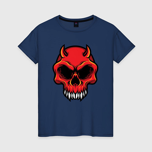 Женская футболка Red skull / Тёмно-синий – фото 1