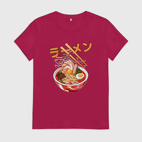 Женская футболка Ramen Рамен / Маджента – фото 1